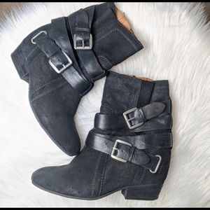 Anthro FP Naya Fisher Hidden Black Wedge Bootie